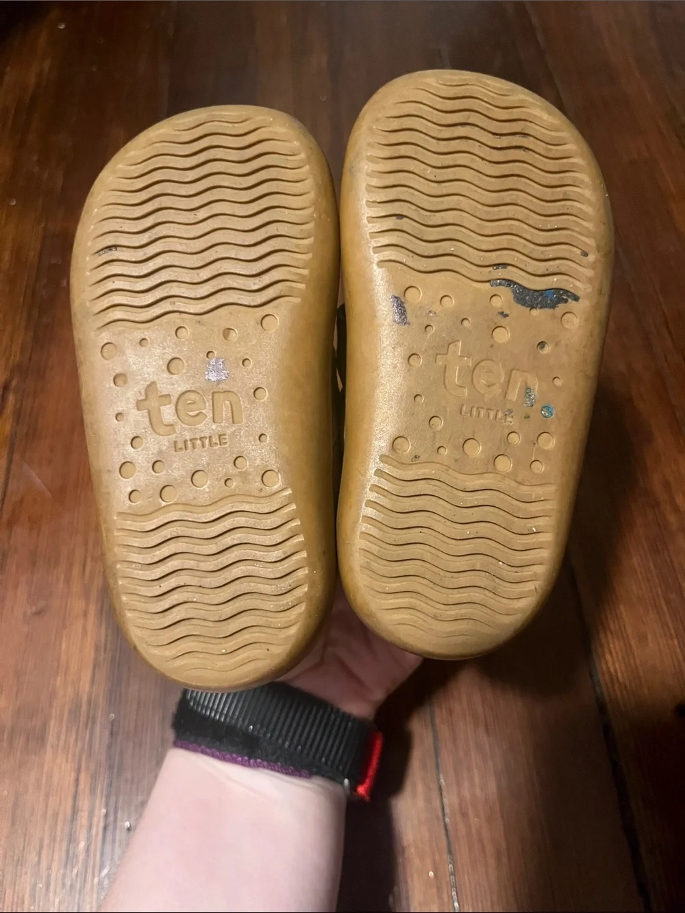 Kids Closed-Toe Sandals in Tan with Hook-and-Loop Strap